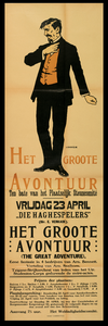 799076 Affiche van de, door Het Weldadigheidscomité te Utrecht georganiseerde, benefiettoneelvoorstelling Het Grote ...